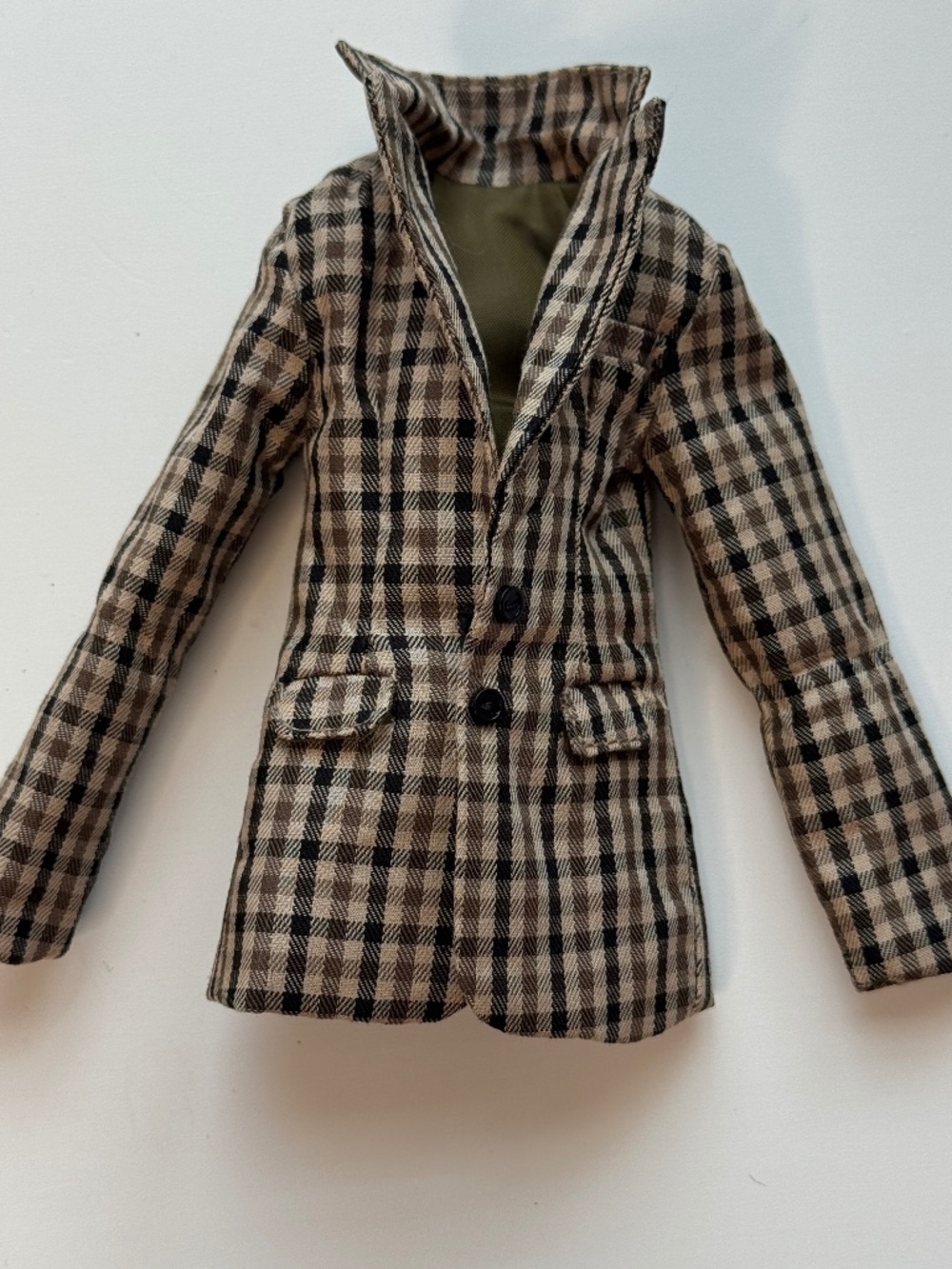 Integrity Blazer Jacket Fashion Royalty Doll Plaid Check Gingham Neutral Preppy